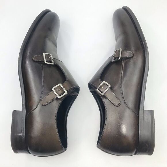 Paul Evans The Pointier Italian Leather Handcrafted Double Monk Strap Shoes - Picture 7 of 16